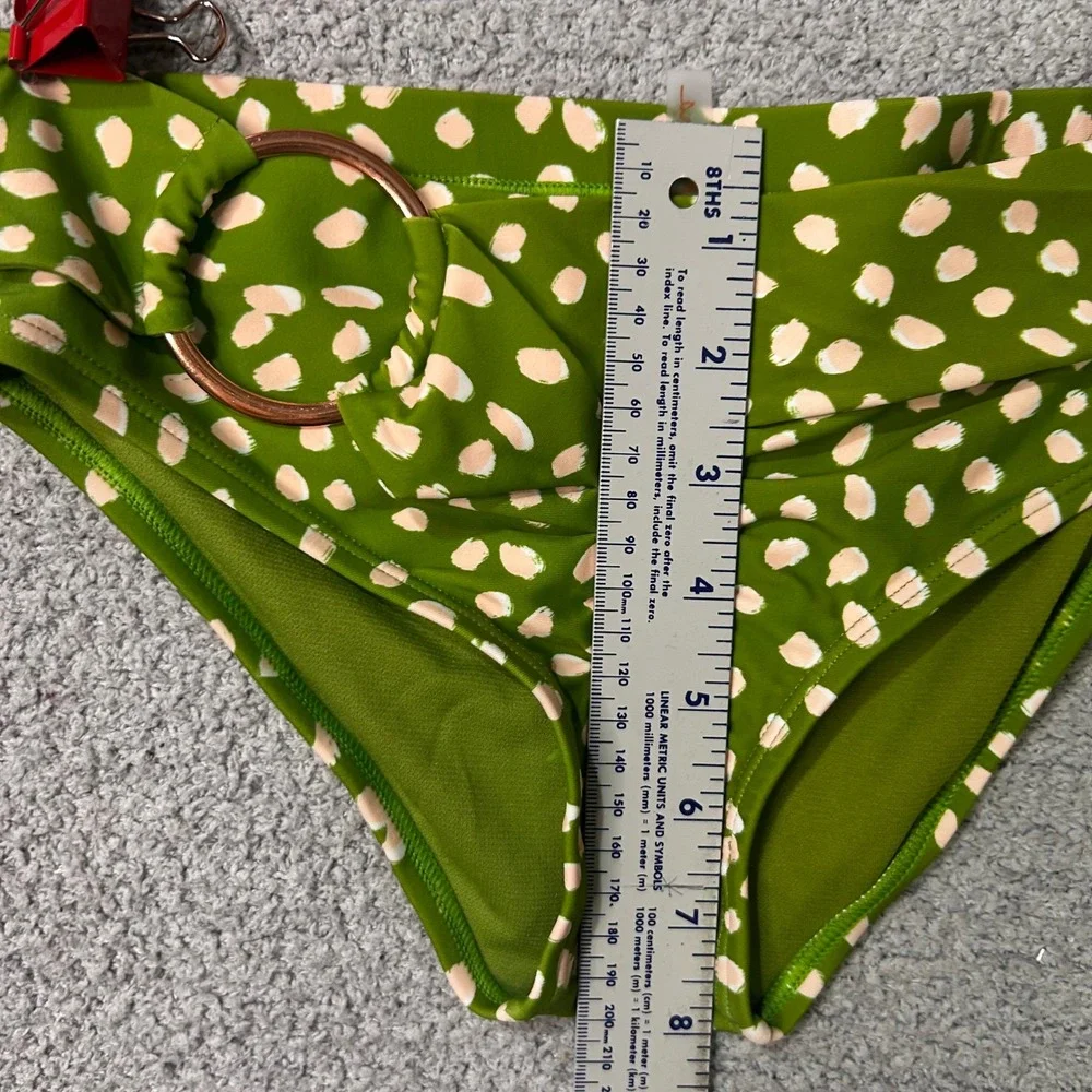 Raisins Girls Bikini Set High Waist Size 10 Green Peach Tropical Boho Swimwear